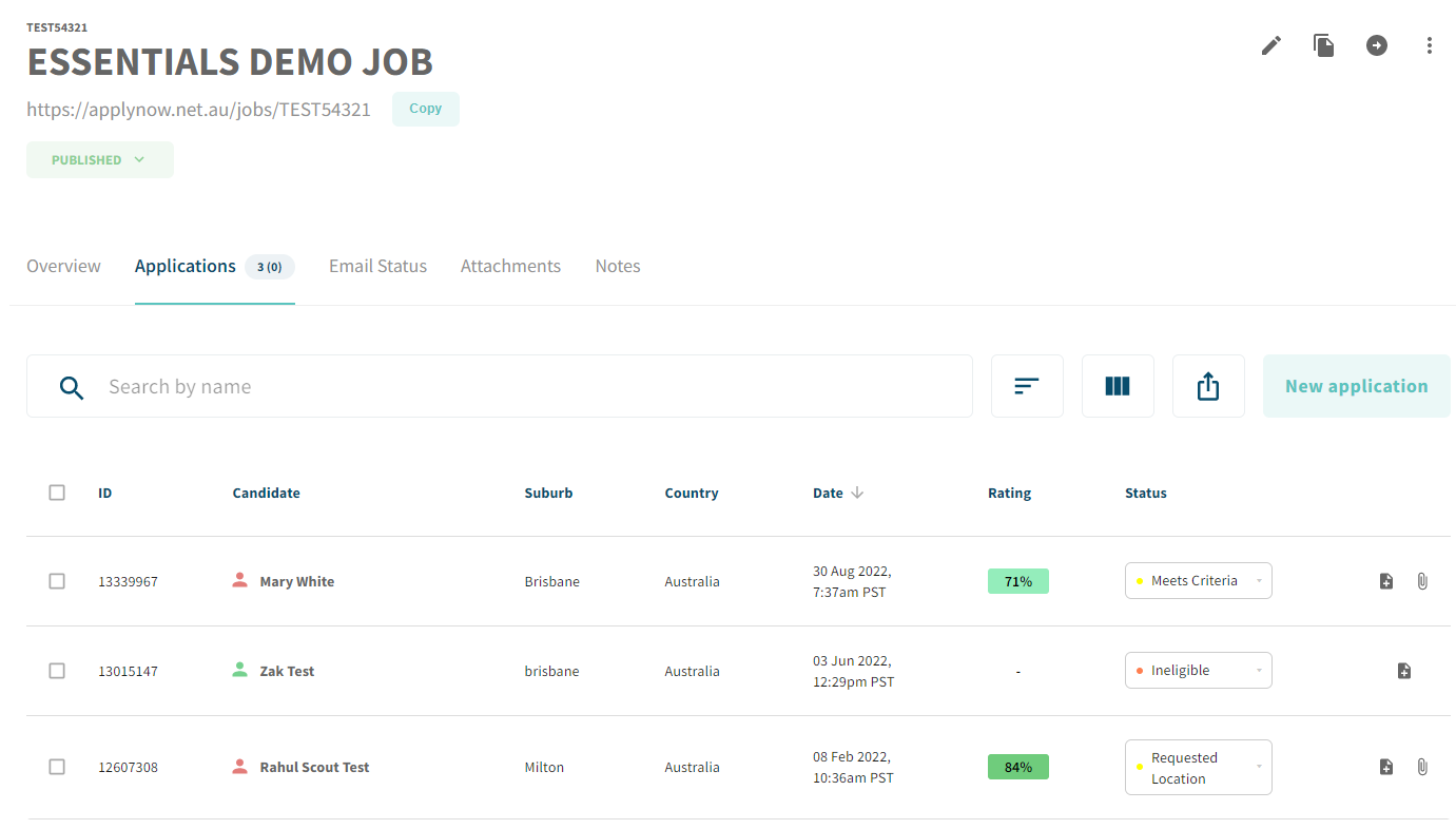 View your applications in our ATS