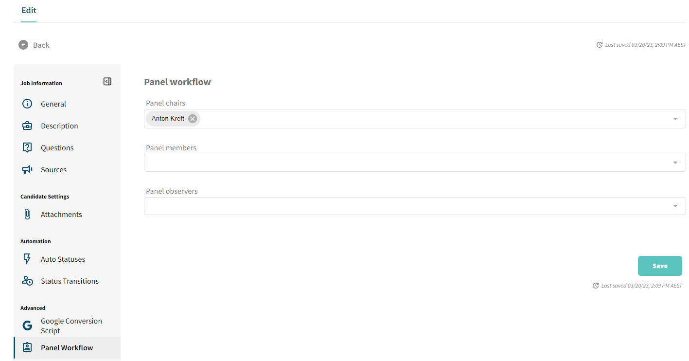Use panel feature to enhance privacy in :Recruit Essentials