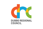 Dubbo Regional Council logo with stylized orange, blue, and green shapes and the text 'DUBBO REGIONAL COUNCIL' beneath.