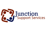 Junction Support Services logo with abstract red and blue shapes beside the blue ‘Junction’ and orange ‘Support Services’ text.