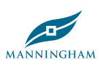 Manningham logo with a blue feather motif and the word 'Manningham' in blue text, on a white background.