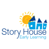 Story House Early Learning logo with a sun over blue houses and the text 'Story House Early Learning'.� Alternative text conveys the brand and imagery.
