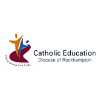 Catholic Education, Diocese of [location] logo with a colorful abstract figure and text