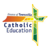 Logo for the Diocese of Townsville Catholic Education showing a stylized green cross with a yellow outline and blue text reading 'Diocese of Townsville Catholic Education'.