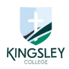 Kingsley College logo: light blue shield with a white cross, green hillside motif, and the text 'KINGSLEY COLLEGE' beneath.
