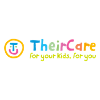 TheirCare logo featuring a circular colorful emblem and the tagline 'For your kids, for you'