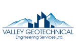 Valley Geotechnical logo with blue mountains and a city skyline above the text 'Valley Geotechnical' and the slogan 'engineering for foundations'.
