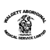 Logo for Wagett Aboriginal Medical Service Limited, circular black-and-white design featuring a central figure with text around the edge reading 'Wagett Aboriginal Medical Service Limited'.