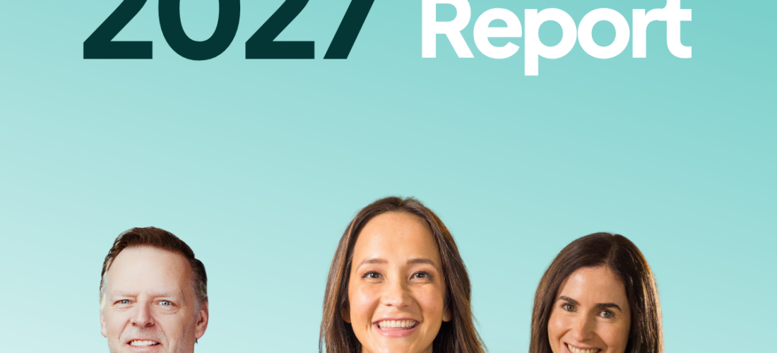 Cover image for 2027 Hiring Experience Report: three smiling professionals against a teal gradient, with a green Read Now button.